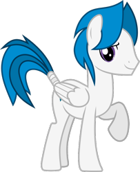 Size: 698x859 | Tagged: safe, artist:frownfactory, oc, oc:stratagem, species:pegasus, species:pony, .svg available, male, raised hoof, simple background, solo, stallion, svg, tail wrap, transparent background, vector, wings