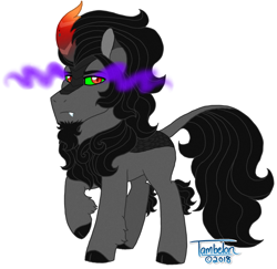 Size: 1024x995 | Tagged: safe, artist:tambelon, character:king sombra, species:kirin, species:pony, episode:sounds of silence, g4, my little pony: friendship is magic, digital art, kirin-ified, leonine tail, male, signature, simple background, solo, sombra eyes, species swap, stallion, white background