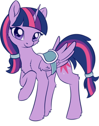 Size: 854x1078 | Tagged: safe, artist:dusthiel, character:twilight sparkle, character:twilight sparkle (alicorn), species:alicorn, species:pony, newbie artist training grounds, atg 2018, female, hair tie, mare, saddle, simple background, solo, tack, transparent background