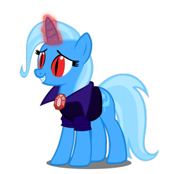 Size: 1065x1057 | Tagged: safe, artist:navitaserussirus, character:trixie, fangs, simple background, skyrim, the elder scrolls, transparent background, vampire, vector