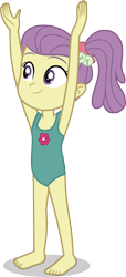 Size: 5000x10919 | Tagged: safe, artist:luckreza8, episode:friendship math, g4, my little pony: equestria girls, my little pony:equestria girls, absurd resolution, barefoot, clothing, feet, female, lily pad (equestria girls), one-piece swimsuit, simple background, solo, swimsuit, transparent background, vector