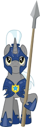 Size: 2882x8993 | Tagged: safe, artist:inuhoshi-to-darkpen, species:pony, species:unicorn, episode:it's about time, g4, my little pony: friendship is magic, armor, helmet, hoof shoes, looking at you, male, night guard, resource, royal guard, royal guard armor, simple background, solo, spear, stallion, transparent background, unicorn royal guard, vector, weapon