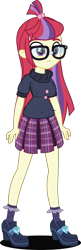 Size: 1700x5262 | Tagged: safe, artist:xebck, edit, character:moondancer, my little pony:equestria girls, big breasts, breasts, clothing, equestria girls-ified, female, glasses, plaid skirt, pleated skirt, shoes, simple background, skirt, socks, solo, sweater, transparent background
