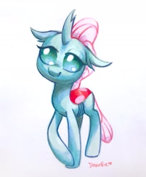 Size: 1357x1645 | Tagged: safe, artist:dawnfire, character:ocellus, species:changeling, species:reformed changeling, cute, diaocelles, female, smiling, solo, traditional art