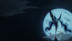 Size: 4000x2250 | Tagged: safe, artist:darkflame75, character:princess luna, balancing, female, majestic, moon, night, sky, solo, spread wings, stars, wings