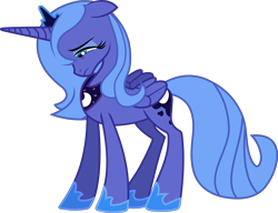 Size: 6195x4749 | Tagged: safe, artist:frownfactory, character:princess luna, species:alicorn, species:pony, episode:friendship is magic, g4, my little pony: friendship is magic, .svg available, absurd resolution, crown, cutie mark, female, horseshoes, mare, peytral, regalia, s1 luna, sad, simple background, solo, svg, transparent background, vector, wings
