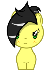 Size: 2000x2700 | Tagged: safe, artist:toyminator900, oc, oc only, oc:uppercute, species:earth pony, species:pony, cutie mark crew, freckles, simple background, solo, toy, transparent background