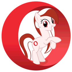 Size: 894x894 | Tagged: safe, artist:masem, oc, oc only, oc:opera, species:earth pony, species:pony, browser ponies, female, o, opera, rearing, simple background, solo, technology, transparent background, vector