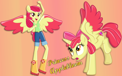 Size: 4636x2897 | Tagged: safe, artist:grapefruitface1, artist:tunchawk, artist:whitelieevee13, base used, character:apple bloom, species:alicorn, species:pony, my little pony:equestria girls, alicornified, bloomicorn, boots, clothing, jeans, missing accessory, older, older apple bloom, pants, ponied up, princess apple bloom, race swap, shoes