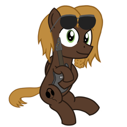 Size: 1200x1200 | Tagged: safe, artist:toyminator900, oc, oc only, oc:mellow rhythm, species:pegasus, species:pony, 2019 community collab, derpibooru community collaboration, bass guitar, musical instrument, simple background, solo, sunglasses, transparent background