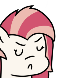 Size: 258x333 | Tagged: safe, artist:toyminator900, oc, oc only, oc:aureai, species:pegasus, species:pony, bust, eyes closed, female, hmph, raised eyebrow, reaction image, simple background, solo, transparent background, unamused