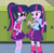 Size: 772x760 | Tagged: safe, artist:3d4d, artist:frownfactory, artist:illumnious, artist:knightwolf09, character:twilight sparkle, character:twilight sparkle (alicorn), character:twilight sparkle (scitwi), species:eqg human, my little pony:equestria girls, canterlot high, clothing, cute, duality, glasses, hallway, leg warmers, lockers, open mouth, pleated skirt, ponytail, self paradox, skirt, smiling, socks, twolight