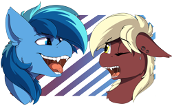 Size: 5088x3144 | Tagged: safe, artist:beardie, oc, oc only, oc:picture perfect, oc:umami stale, species:pony, drool, fangs, mawshot, open mouth, teeth
