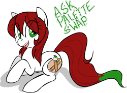 Size: 472x345 | Tagged: safe, artist:jessy, oc, oc only, oc:palette swap, species:earth pony, species:pony, banner, female, mare, simple background, solo, transparent background, tumblr:ask palette swap