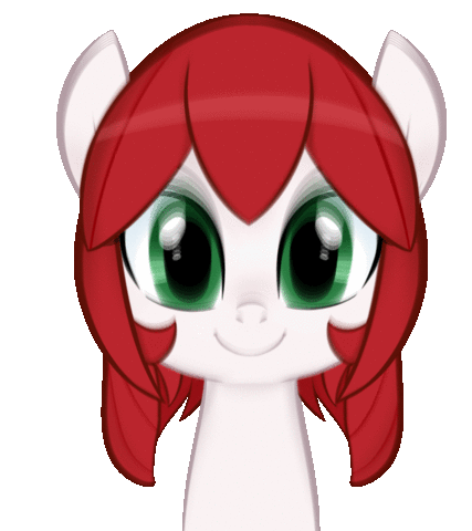 Size: 427x480 | Tagged: safe, artist:jessy, oc, oc:palette swap, species:earth pony, species:pony, animated, bust, emofuri, female, gif, looking at you, mare, simple background, smiling, transparent background, tumblr:ask palette swap