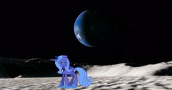 Size: 1920x1017 | Tagged: safe, artist:frownfactory, artist:thejuxtaposedjinty, character:princess luna, species:alicorn, species:pony, female, moon, planet, s1 luna, sad, solo, space, space engine