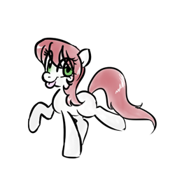 Size: 400x400 | Tagged: safe, artist:jessy, oc, oc:palette swap, species:earth pony, species:pony, female, looking at you, mare, simple background, solo, tongue out, white background
