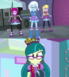 Size: 1280x1428 | Tagged: safe, artist:themexicanpunisher, edit, screencap, character:fuchsia blush, character:juniper montage, character:lavender lace, character:trixie, equestria girls:mirror magic, equestria girls:rainbow rocks, g4, my little pony: equestria girls, my little pony:equestria girls, spoiler:eqg specials, trixie and the illusions