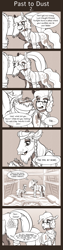 Size: 675x2700 | Tagged: safe, artist:inuhoshi-to-darkpen, character:professor fossil, character:rockhoof, comic:past to dust, episode:a rockhoof and a hard place, g4, my little pony: friendship is magic, comic, dialogue, fanfic, hnefatafl, indoors, professor fossil, ruins