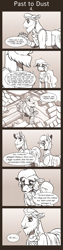 Size: 675x2700 | Tagged: safe, artist:inuhoshi-to-darkpen, character:professor fossil, character:rockhoof, comic:past to dust, episode:a rockhoof and a hard place, g4, my little pony: friendship is magic, comic, dialogue, fanfic, hnefatafl, indoors, professor fossil, ruins
