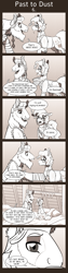 Size: 675x2700 | Tagged: safe, artist:inuhoshi-to-darkpen, character:professor fossil, character:rockhoof, comic:past to dust, episode:a rockhoof and a hard place, g4, my little pony: friendship is magic, comic, dialogue, fanfic, indoors, professor fossil, ruins