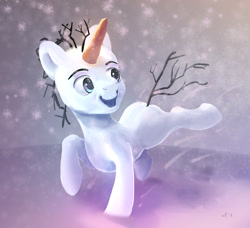 Size: 2123x1932 | Tagged: safe, artist:xbi, species:pony, species:unicorn, 30 minute art challenge finished after, carrot, food, frozen (movie), olaf, ponified, solo
