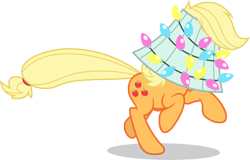 Size: 5000x3209 | Tagged: safe, artist:luckreza8, character:applejack, species:pony, episode:best gift ever, episode:the great escape room, g4, my little pony: friendship is magic, silly, silly pony, simple background, transparent background, vector, who's a silly pony