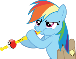 Size: 5444x4259 | Tagged: safe, artist:frownfactory, character:rainbow dash, species:pegasus, species:pony, episode:somepony to watch over me, g4, my little pony: friendship is magic, .svg available, absurd resolution, angry, blowing, blowing flute, doot, female, flute, mare, musical instrument, pokeflute, puffy cheeks, saddle bag, simple background, solo, svg, transparent background, vector