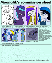Size: 3000x3639 | Tagged: safe, artist:moonatik, oc, oc only, oc:coldtoon, oc:daylily, oc:endless night, oc:selenite, species:bat pony, species:earth pony, species:pegasus, species:pony, nation ponies, bedroom eyes, clothing, commission, commission info, cute, cute little fangs, deadpan, dress, estonia, eyelashes, eyes closed, eyeshadow, fangs, female, frown, glasses, gloves, hair bun, hair over one eye, happy, jeans, looking at you, lying down, maid, makeup, mare, pants, ponified, raised hoof, reference sheet, seductive pose, shirt, simple background, sitting, sketch, smiling, smug, sweater, text