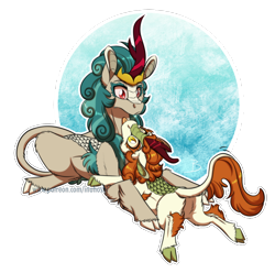 Size: 1474x1463 | Tagged: safe, artist:inuhoshi-to-darkpen, character:autumn blaze, character:rain shine, species:kirin, episode:sounds of silence, g4, my little pony: friendship is magic, awwtumn blaze, blep, cheek fluff, cloven hooves, colored hooves, cute, duo, ear fluff, eyebrows, female, fluffy, leg fluff, lying down, prone, quadrupedal, shineabetes, silly, simple background, slit eyes, sploot, tongue out, transparent background