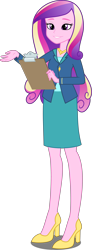 Size: 2000x5427 | Tagged: safe, artist:xebck, edit, editor:slayerbvc, character:dean cadance, character:princess cadance, equestria girls:friendship games, g4, my little pony: equestria girls, my little pony:equestria girls, absurd resolution, clipboard, female, high heels, no makeup edit, shoes, simple background, solo, transparent background, vector, vector edit