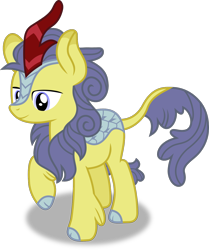 Size: 1128x1347 | Tagged: safe, artist:frownfactory, character:comet tail, species:kirin, species:pony, .svg available, background pony, cloven hooves, colored hooves, horn, kirin-ified, male, raised hoof, simple background, solo, species swap, stallion, svg, transparent background, vector