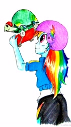 Size: 2169x3859 | Tagged: safe, artist:liaaqila, character:rainbow dash, episode:sic skateboard, g4, my little pony: equestria girls, my little pony:equestria girls, spoiler:eqg series (season 2), clothing, simple background, traditional art, white background