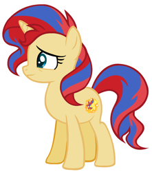 Size: 1304x1476 | Tagged: safe, artist:themexicanpunisher, oc, oc:afterglow sentry, parent:flash sentry, parent:sunset shimmer, parents:flashimmer, species:pony, not painset shimcakes, offspring