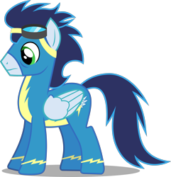 Size: 2411x2499 | Tagged: safe, artist:frownfactory, character:soarin', species:pony, episode:newbie dash, g4, my little pony: friendship is magic, .svg available, clothing, goggles, male, simple background, solo, stallion, svg, transparent background, uniform, vector, wings, wonderbolts, wonderbolts uniform