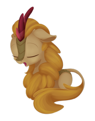 Size: 1408x1792 | Tagged: safe, artist:dusthiel, character:fern flare, species:kirin, episode:sounds of silence, g4, my little pony: friendship is magic, cute, female, simple background, sleeping, solo, transparent background