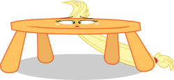 Size: 5000x2308 | Tagged: safe, artist:brutalweather studio, artist:luckreza8, character:applejack, species:earth pony, species:pony, .svg available, apple thief (animation), inanimate tf, not salmon, objectification, simple background, solo, table, tablejack, transformation, transparent background, vector, wat