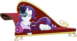 Size: 4142x2249 | Tagged: safe, artist:frownfactory, character:rarity, species:pony, species:unicorn, episode:rarity investigates, g4, my little pony: friendship is magic, .svg available, clothing, couch, dress, fainting couch, female, hat, horn, mare, seductive, seductive pose, simple background, solo, svg, transparent background, vector
