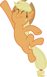 Size: 4627x7673 | Tagged: safe, artist:memnoch, character:applejack, species:earth pony, species:pony, episode:going to seed, g4, my little pony: friendship is magic, season 9, eyes closed, female, happy, mare, simple background, solo, transparent background, vector