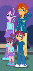 Size: 1736x3752 | Tagged: safe, artist:themexicanpunisher, character:starlight glimmer, character:sunburst, oc, oc:star shine, oc:sunlight ray, parent:starlight glimmer, parent:sunburst, parents:starburst, ship:starburst, my little pony:equestria girls, clothing, equestria girls-ified, family, female, male, offspring, shipping, straight