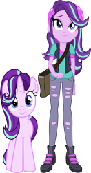 Size: 1652x3138 | Tagged: safe, artist:lifes-remedy, artist:quanxaro, artist:xebck, part of a set, character:starlight glimmer, species:pony, species:unicorn, equestria girls:mirror magic, g4, my little pony: equestria girls, my little pony:equestria girls, spoiler:eqg specials, cute, female, front view, glimmerbetes, looking at you, new hairstyle, palette swap, ponidox, recolor, self ponidox, simple background, smiling, solo, transparent background, vector