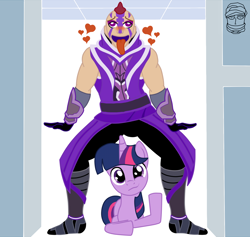 Size: 1900x1800 | Tagged: safe, artist:mashoart, character:twilight sparkle, species:human, species:pony, species:unicorn, ahegao, antimage, crossover, dota 2, female, gangnam style, male, mare, open mouth, wat, why