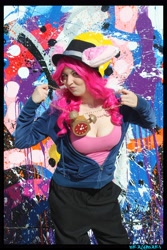 Size: 3456x5184 | Tagged: safe, artist:krazykari, character:pinkie pie, species:human, clothing, cosplay, costume, irl, irl human, photo, rapper pie, solo