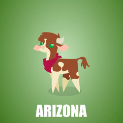 Size: 1280x1280 | Tagged: safe, artist:aha-mccoy, community related, character:arizona cow, species:cow, species:pony, them's fightin' herds, bandana, female, pointy ponies, simple background, solo