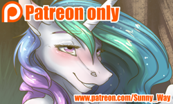 Size: 1672x1000 | Tagged: source needed, useless source url, safe, artist:sunny way, rcf community, character:princess celestia, species:alicorn, species:anthro, species:pony, advertisement, blushing, cute, female, mare, patreon, patreon exclusive, patreon logo, patreon preview, paywall content, smiling