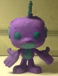 Size: 1305x1702 | Tagged: safe, artist:grapefruitface1, character:spike, species:dragon, arts and crafts, custom, funko pop!, irl, nightmare fuel, photo, solo, toy, what has science done