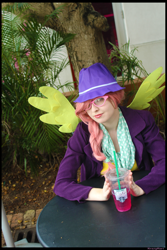 Size: 3456x5184 | Tagged: safe, artist:krazykari, character:fluttershy, species:human, alternate hairstyle, clothing, cosplay, costume, hat, hipstershy, irl, irl human, photo, solo