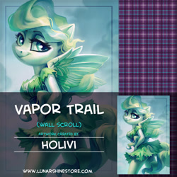 Size: 876x876 | Tagged: safe, artist:holivi, character:vapor trail, species:anthro, g4, advertisement, female, lunarshine, solo