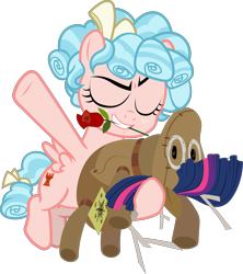 Size: 4290x4841 | Tagged: safe, artist:frownfactory, character:cozy glow, species:pegasus, species:pony, episode:frenemies, g4, my little pony: friendship is magic, .svg available, dancing, eyes closed, female, filly, flower, flying, plushie, rose, simple background, solo, svg, transparent background, vector, wings
