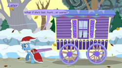 Size: 1280x720 | Tagged: safe, artist:evil-dec0y, character:trixie, species:pony, comic:trixie vs., comic:trixie vs. hearth's warming, trixie's wagon
